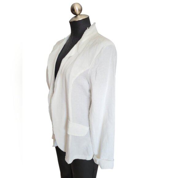 Frank Lyman White Linen Fringe Blazer New Women's Sz Medium - Picture 4 of 15